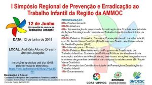 Read more about the article I Simpósio Regional de Prevenção e Erradicação ao Trabalho Infantil da Região da AMMOC