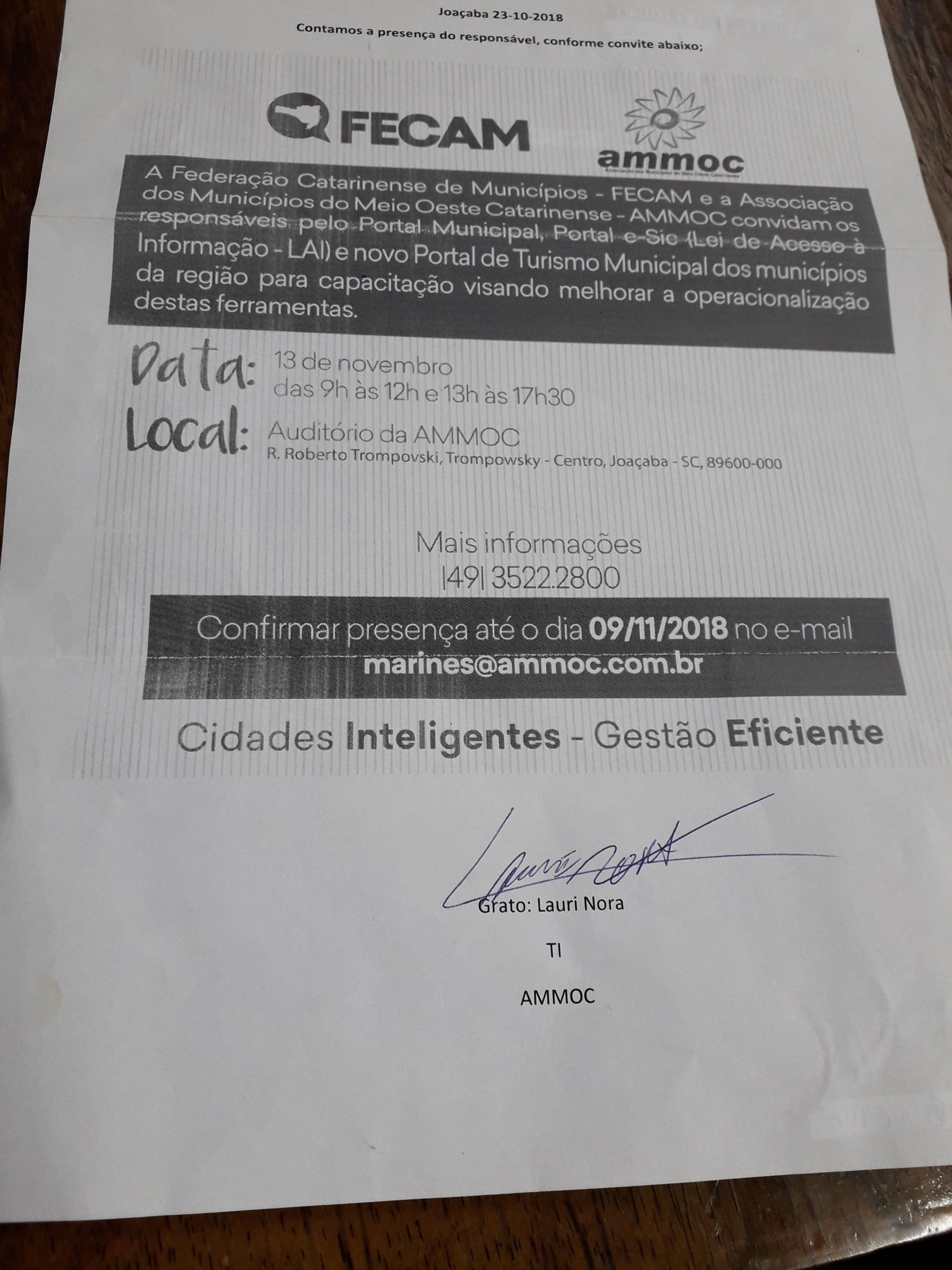 You are currently viewing Treinamento para usuário dos sites de Turismos e dos  Municípios estão acontecendo hoje (13-11-2018) na AMMOC