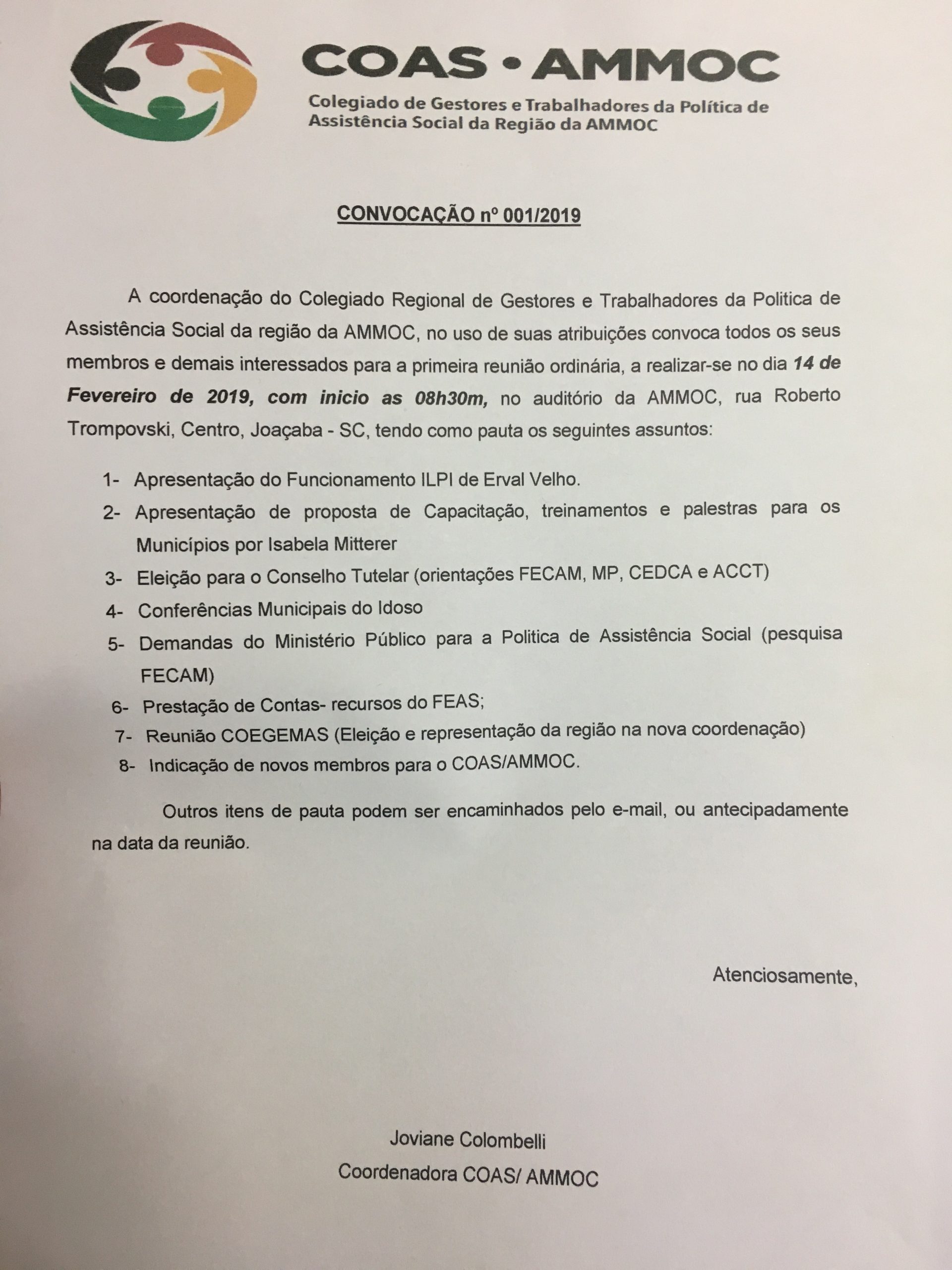 You are currently viewing Reunião colegiado regional de gestores e trabalhadores de assistência social da região da AMMOC