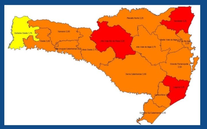 You are currently viewing Região do Meio Oeste Catarinense, deixou a classificação de gravíssimo para a classificação grave, quanto ao contagio do COVID -19