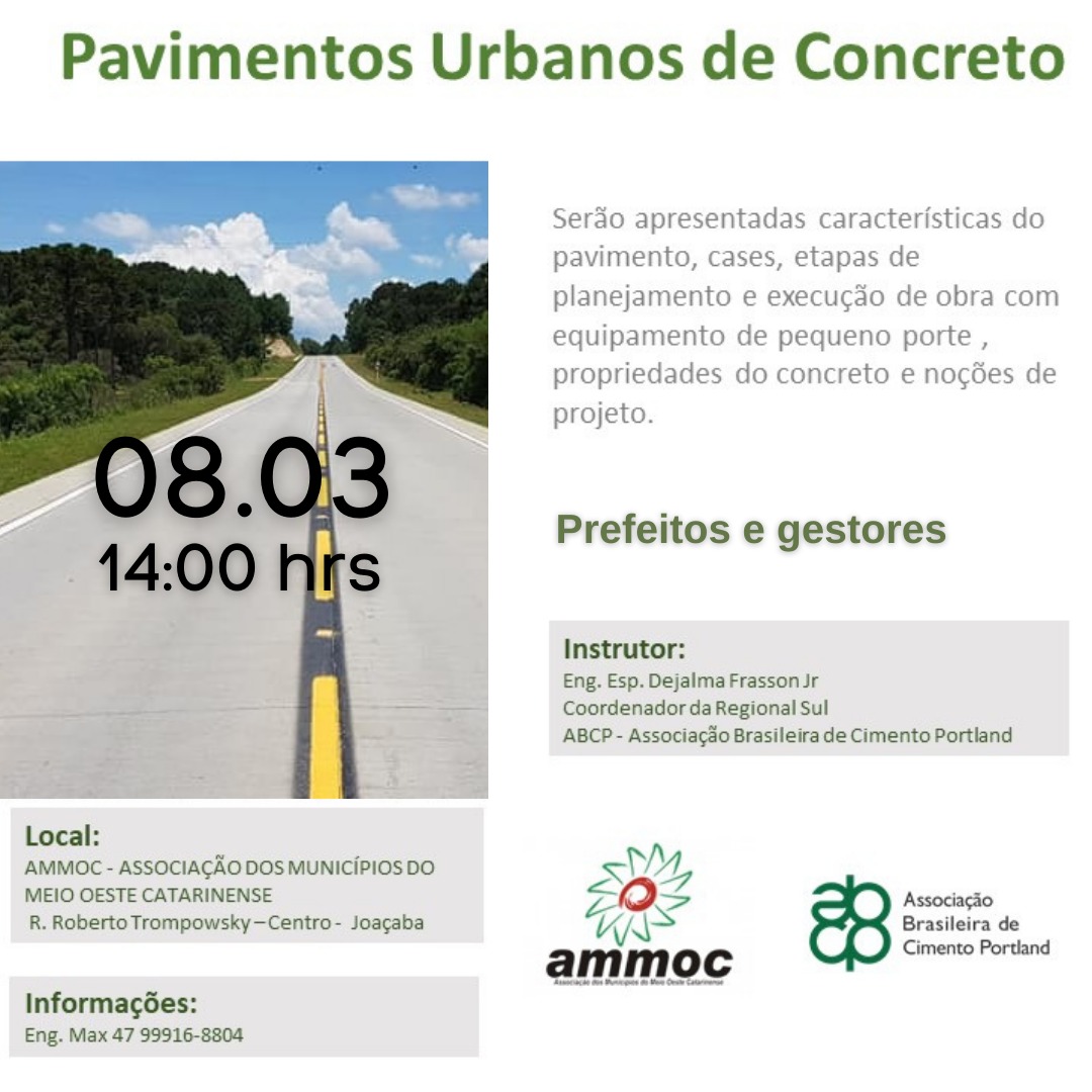 You are currently viewing AMMOC realiza evento sobre Pavimentos Urbanos de Concreto