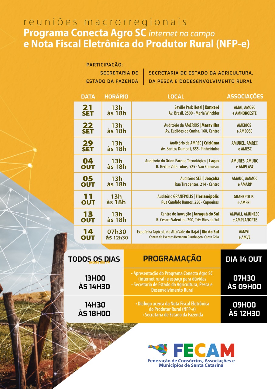 You are currently viewing Reuniões técnicas macrorregionais: internet no campo e Nota Fiscal Eletrônica do Produtor Rural